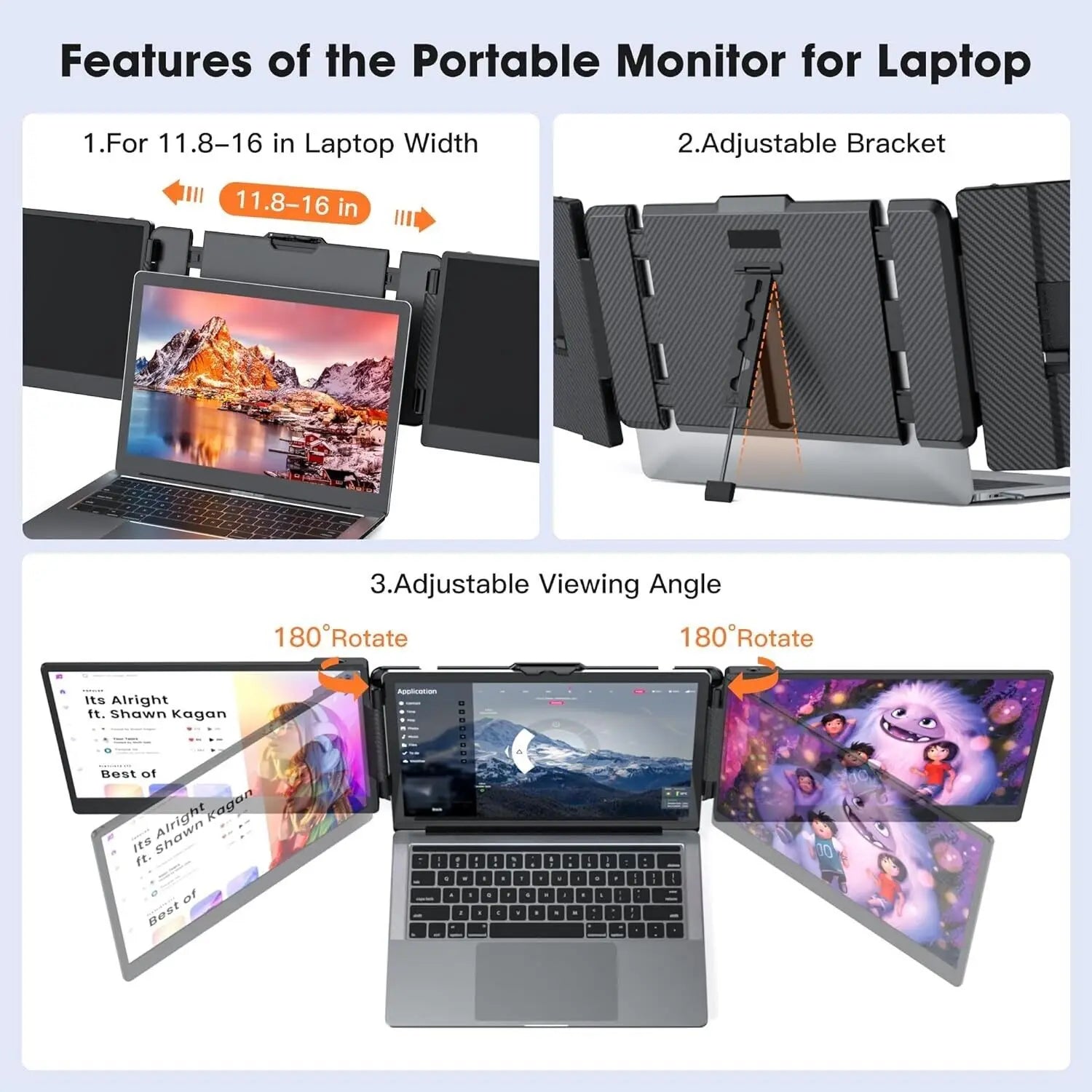 Monitor Portátil S2 14" | 1080P FHD | Triple/Dual | USB-C Plug & Play | Extensor Laptop