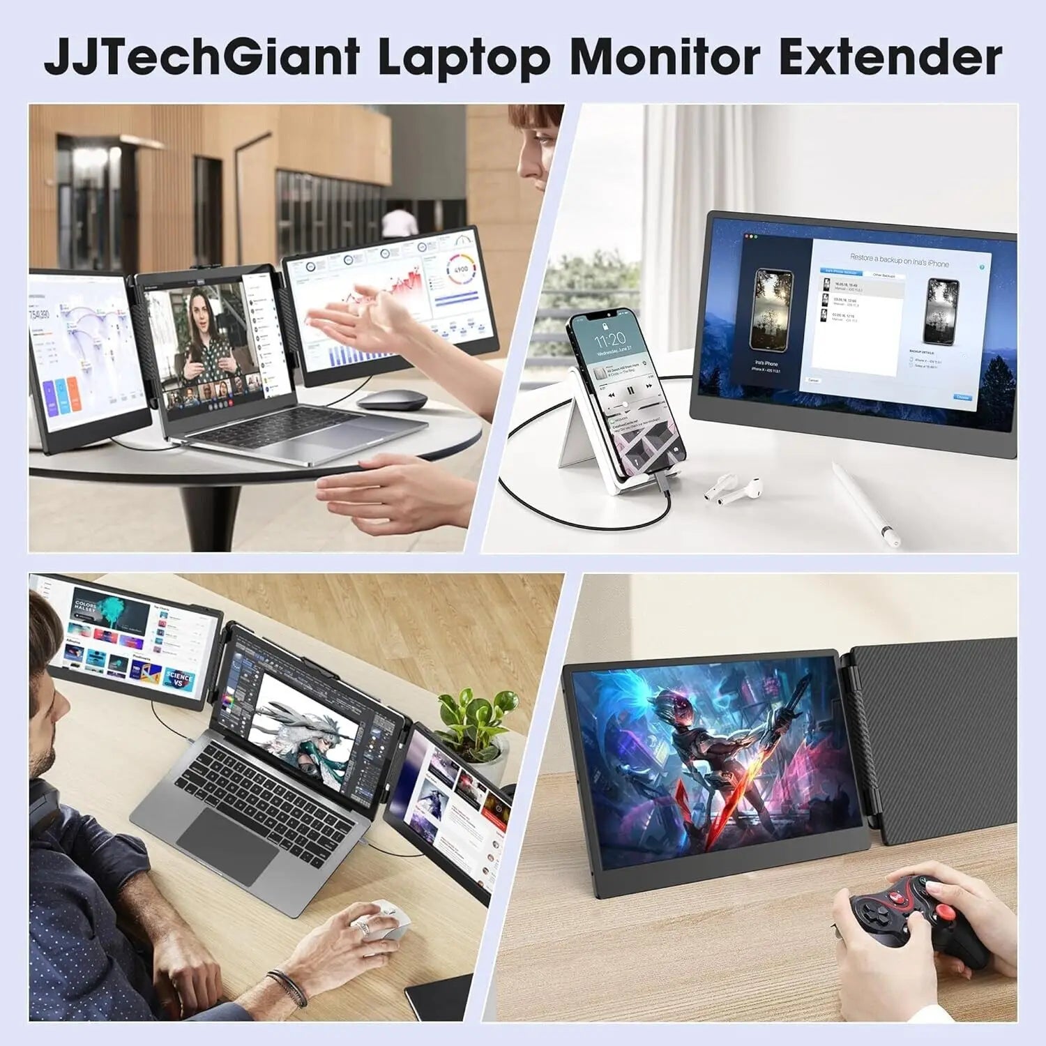 Monitor Portátil S2 14" | 1080P FHD | Triple/Dual | USB-C Plug & Play | Extensor Laptop