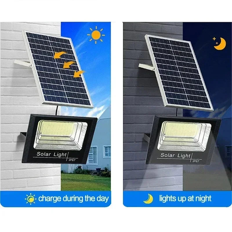 Foco Solar Potente IP67 | 30W-300W | Batería 4000mAh | Mando a Distancia | Ángulo Ajustable