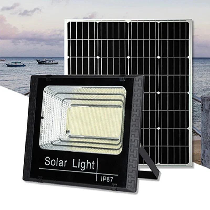 Foco LED Solar Exterior | IP67 | Mando a Distancia | 50W-500W | Jardín y Patio