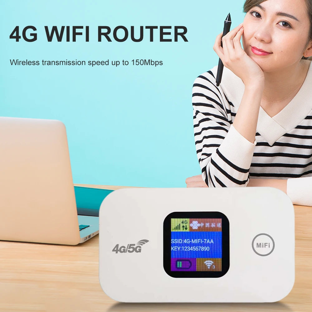 Router Móvil 4G/5G Portátil | SIM | 150Mbps | Hasta 16 Usuarios | Batería 3650mAh | Hotspot