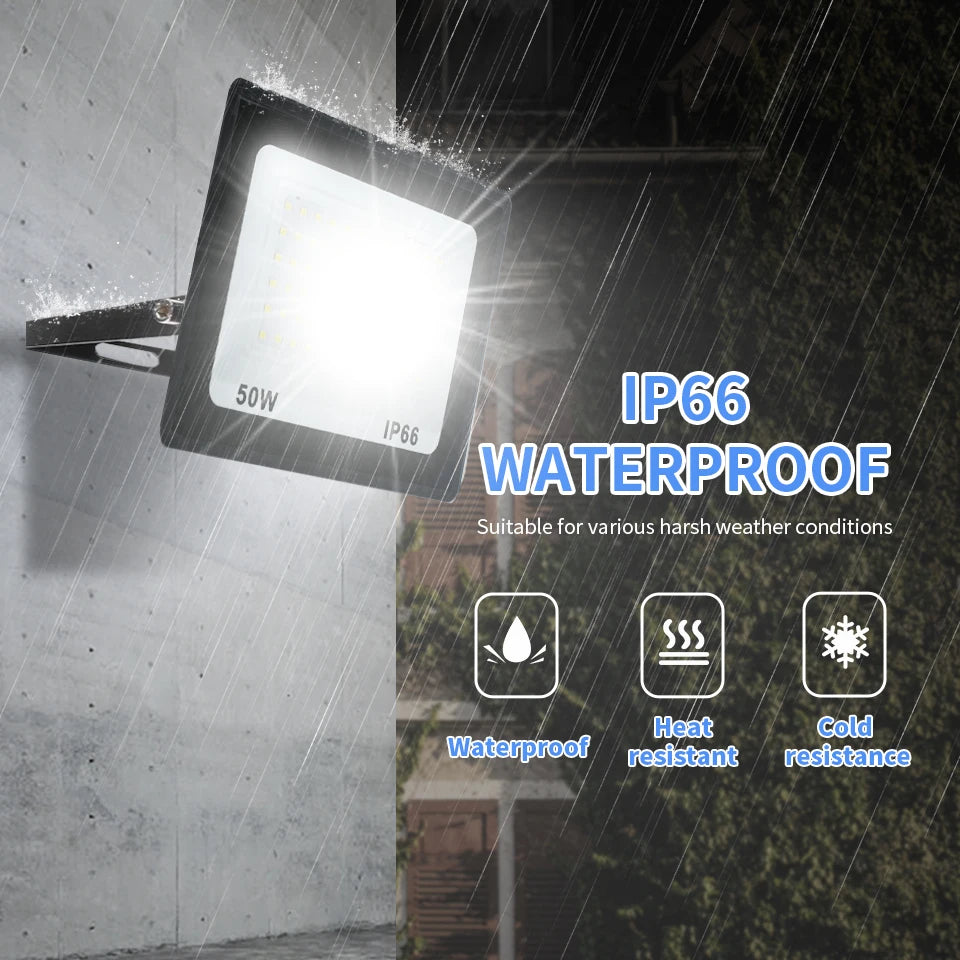 Foco LED Reflector Exterior | 10W-150W | AC 220V | IP66 | Jardín y Calle | Blanco Frío/Cálido