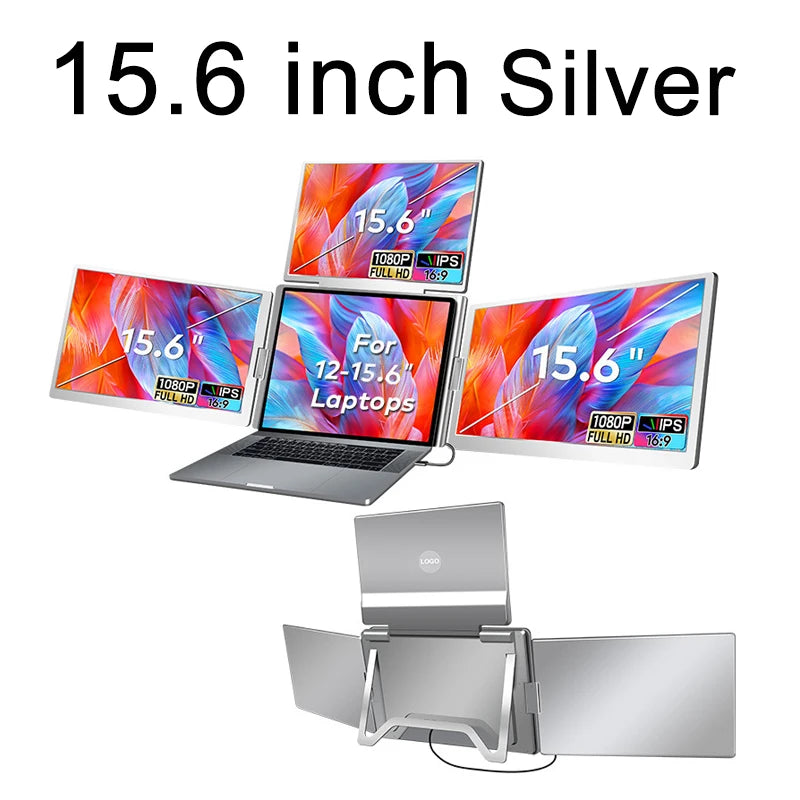 Monitor Portátil Triple Pantalla FHD | 14"/15.6"/16" | 1 Cable | Extensor Laptop
