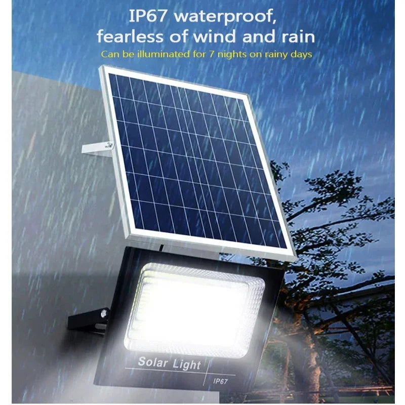Foco LED Solar Exterior | IP67 | Mando a Distancia | 50W-500W | Jardín y Patio