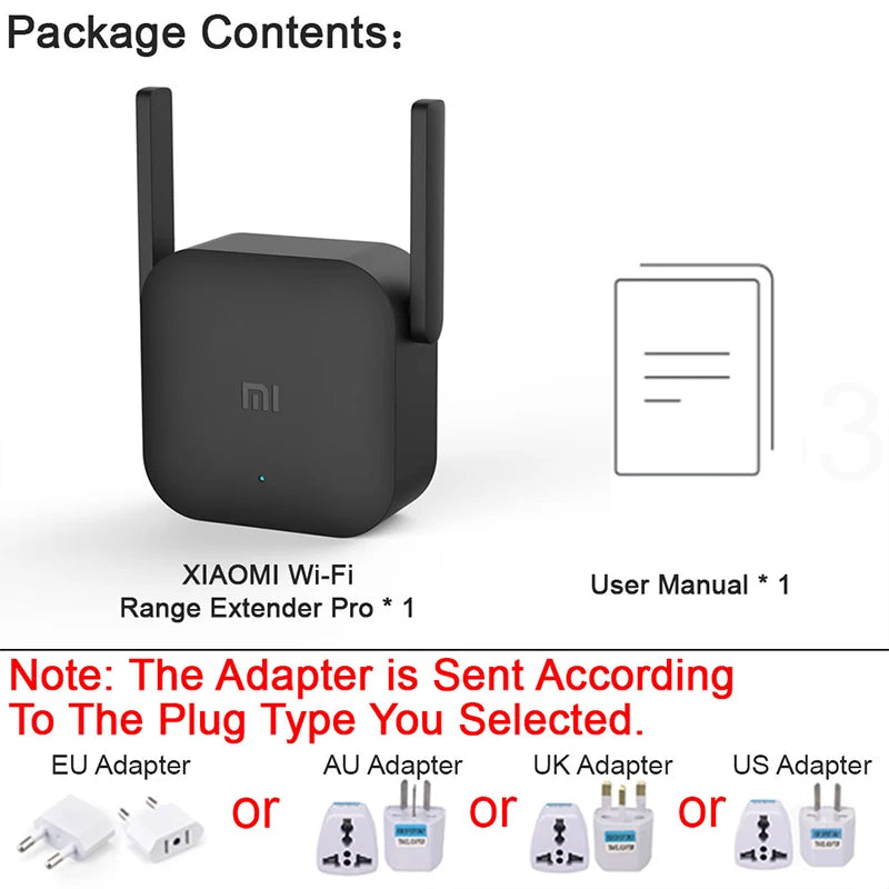 XIAOMI New WiFi Amplifier Pro，300M 2.4G Network Expander Repeater Power Extender Roteador，2 Antenna，For Mi Router Wi-Fi