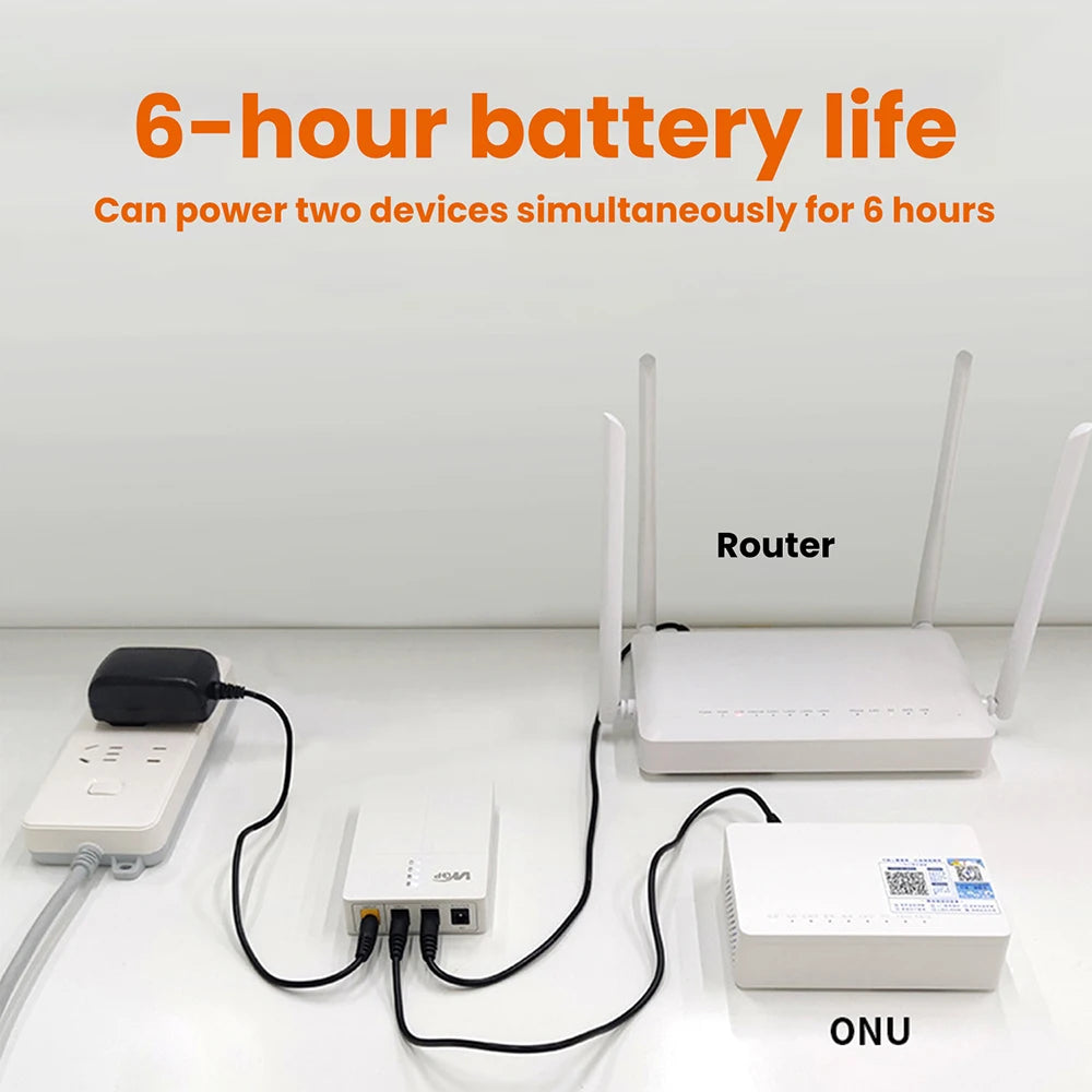 UPS Mini 6000mAh | SAI para Router, Módem y Cámaras | 5h Autonomía | 24W