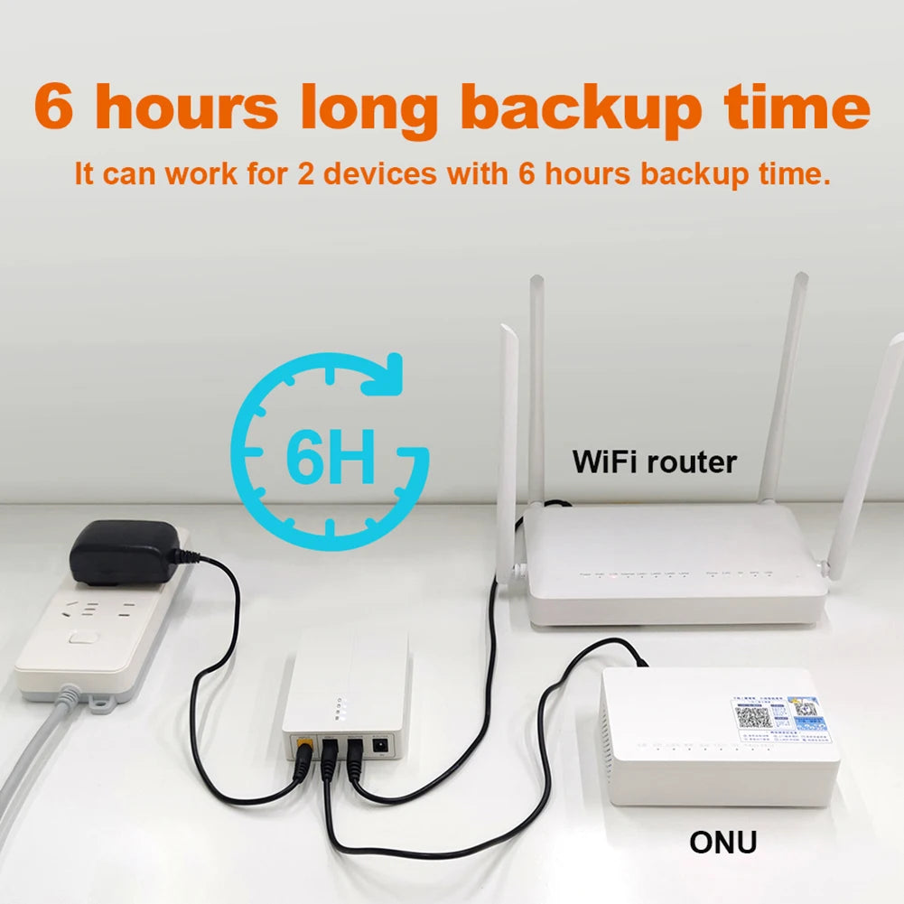UPS Mini 7800mAh | SAI para Router y Módem Fibra | Salidas 9V/12V | 6h Autonomía