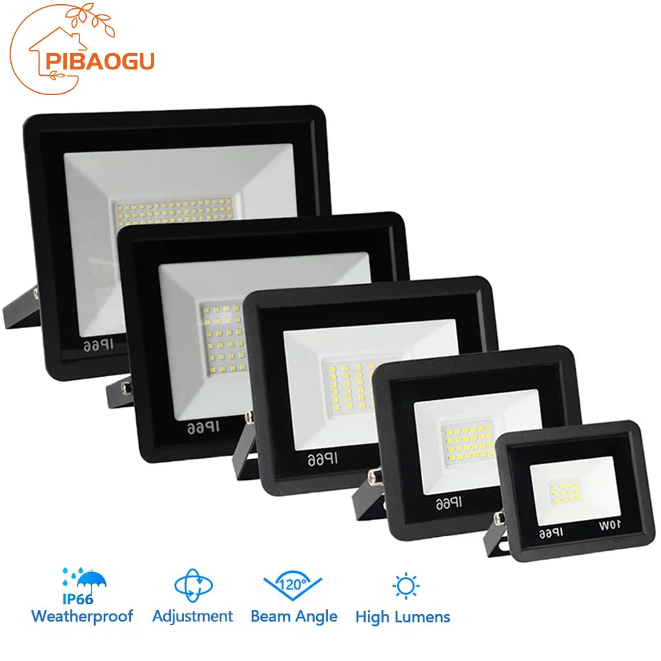 Foco LED Reflector Exterior | 10W-150W | AC 220V | IP66 | Jardín y Calle | Blanco Frío/Cálido